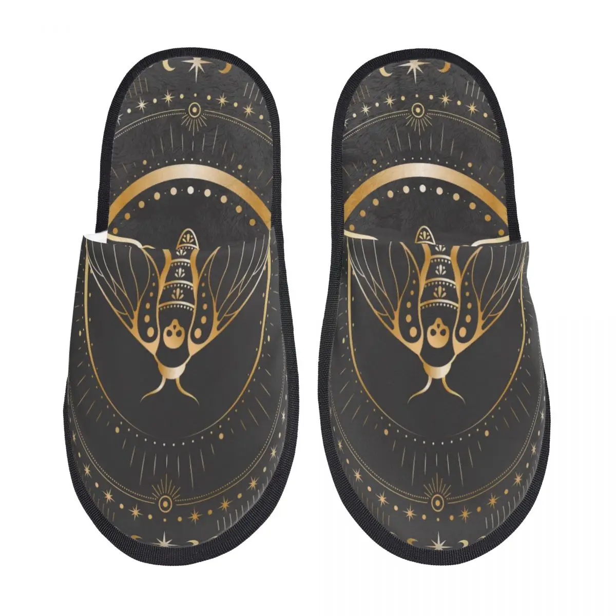 

Домашние тапочки с насекомыми, звездами, луной, фазами, стрелами, пушистые домашние тапочки, домашние плоские шлепанцы для спальни