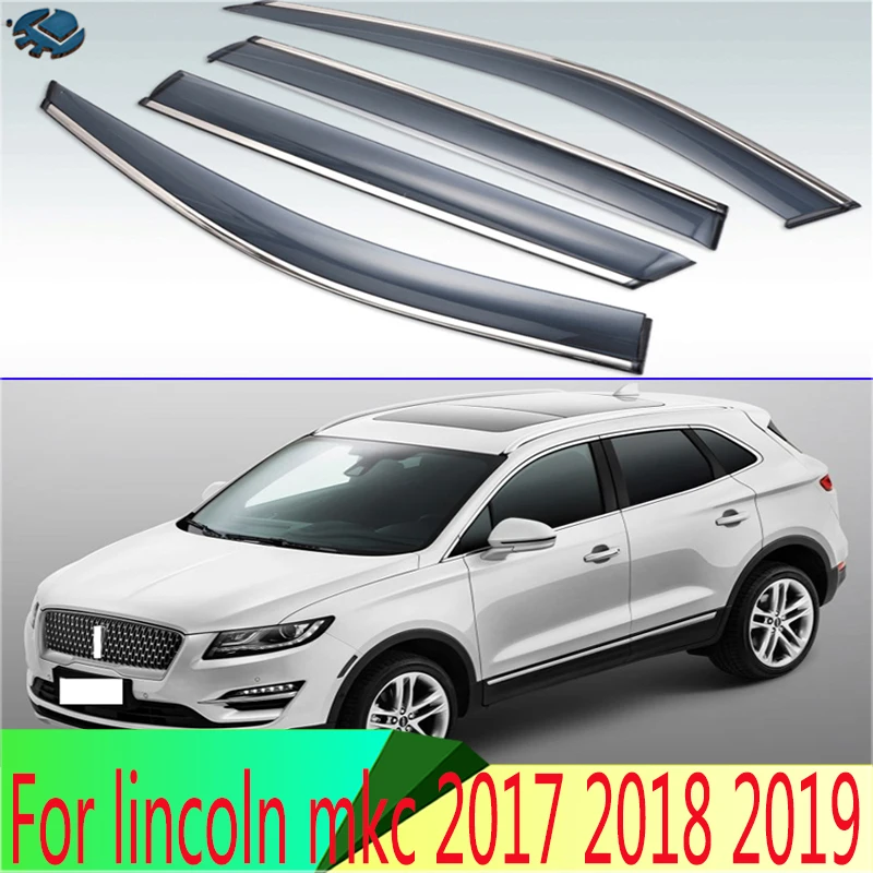 4 шт. автомобильные дефлекторы на лобовое стекло для lincoln mkc 2017 2018 2019 | Автомобили и