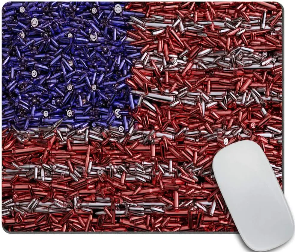 

American Bullets Flag Mouse pad with Non-Slip Rubber Base Mouse pad for Laptop Office Computer Home Gaming 9.5"x7.9" Inch