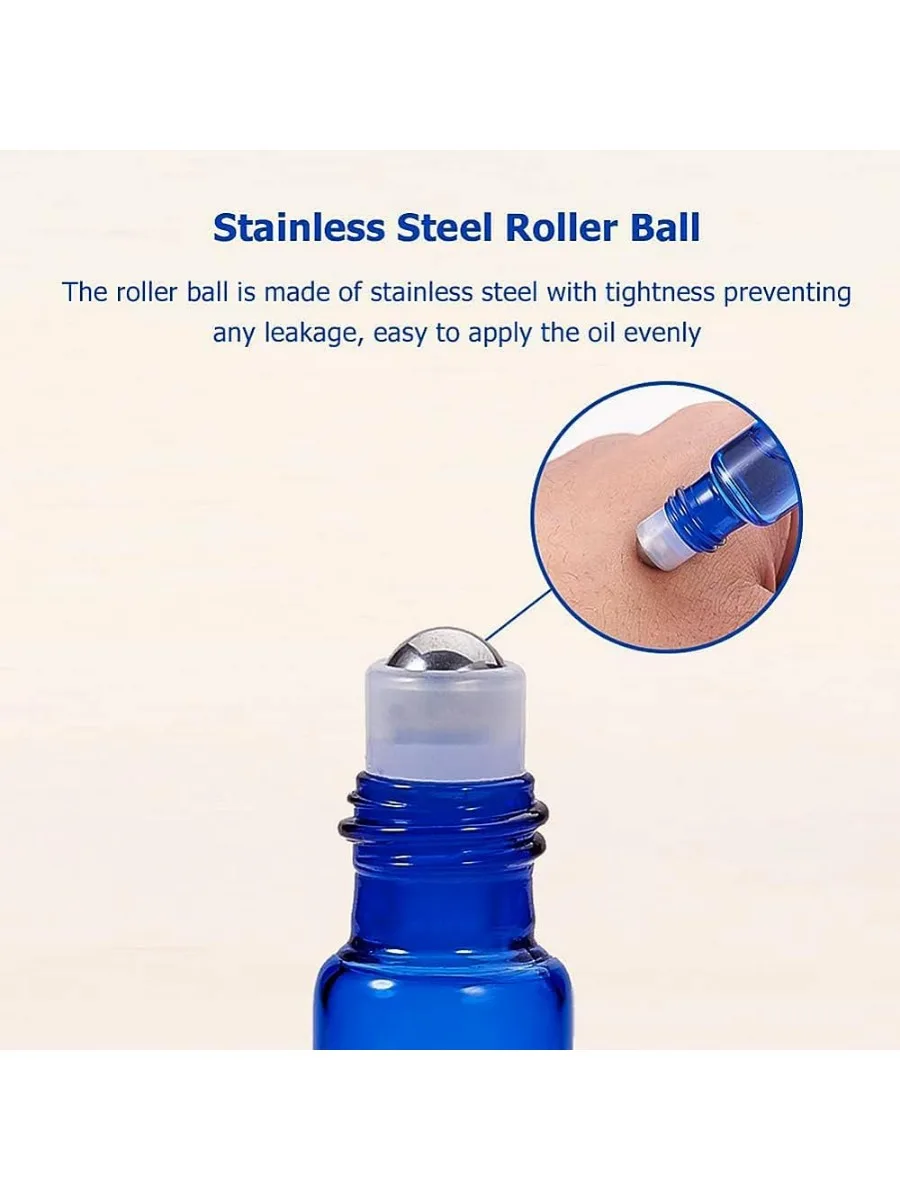 30 упаковок 10 мл стеклянных роликовых бутылок с шариками из нержавеющей стали