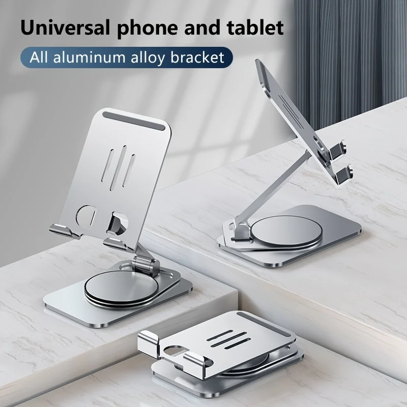 

Tablet Phone Stand Aluminum Alloy Rotating Folding Mount Holder Metal Desktop for iPad iPhone Samsung Xiaomi Huawei Desk