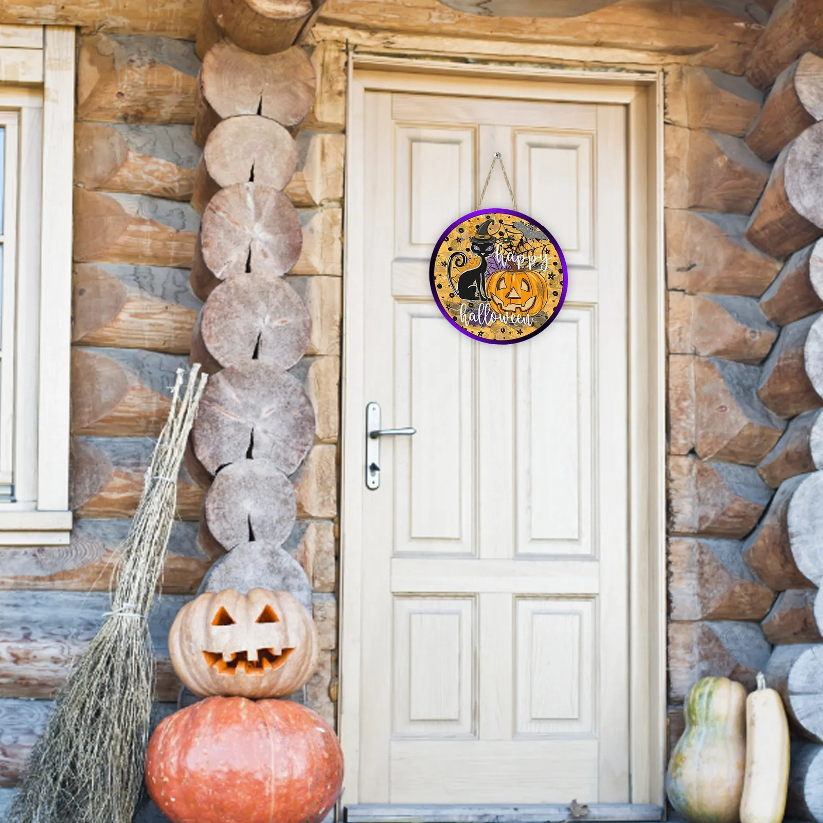 

Halloween Decorative Ornament Wooden Thanksgiving Ornaments for Home Small Red Beads for Decoration Wood Bead Garland White