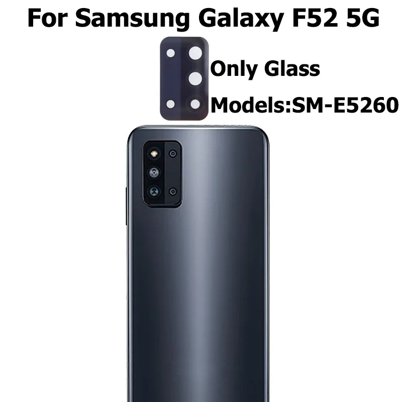 

Original Rear Back Camera glass Lens With Glue Sticker Adhesive For Samsung Galaxy F52 5G SM-E5260 Repair Parts