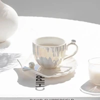 gradient pearl shell coffee cups ceramic mugs cups and saucers set afternoon tea tea set for home use turkish coffee cups