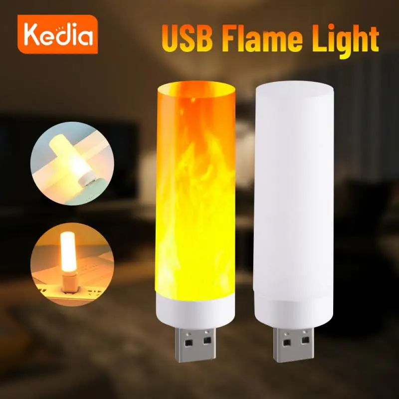 

Kedia, USB-лампа для освещения помещений, искусственное пламя, мигающая свеча, лампа для внешнего аккумулятора, освещение для кемпинга, эффект прикуривателя