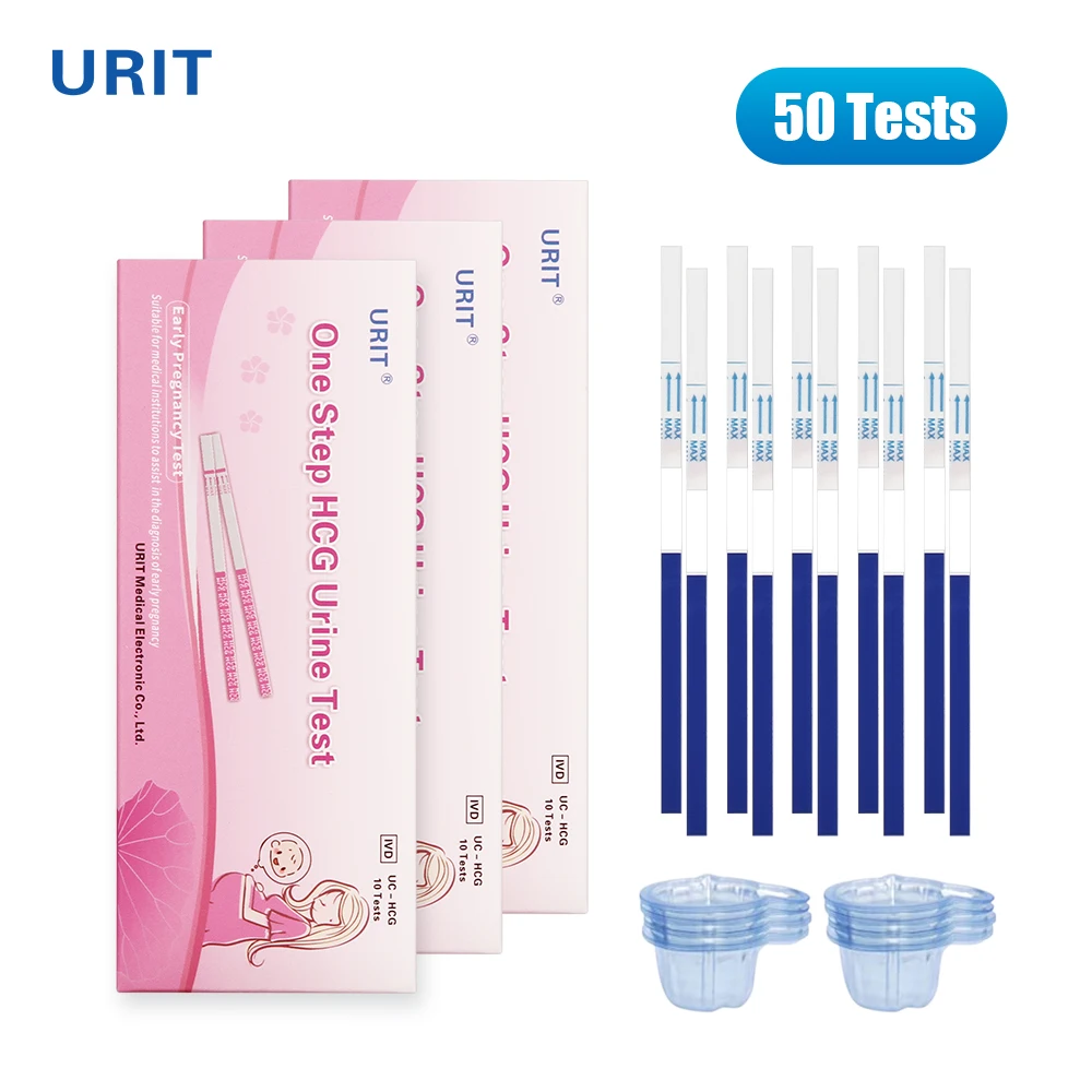 

50Pcs Early Pregnancy HCG Test Strips Rapid Urine Measure Accuracy Quick Women Home Ome Midstream Private Testing Kit Wholesale