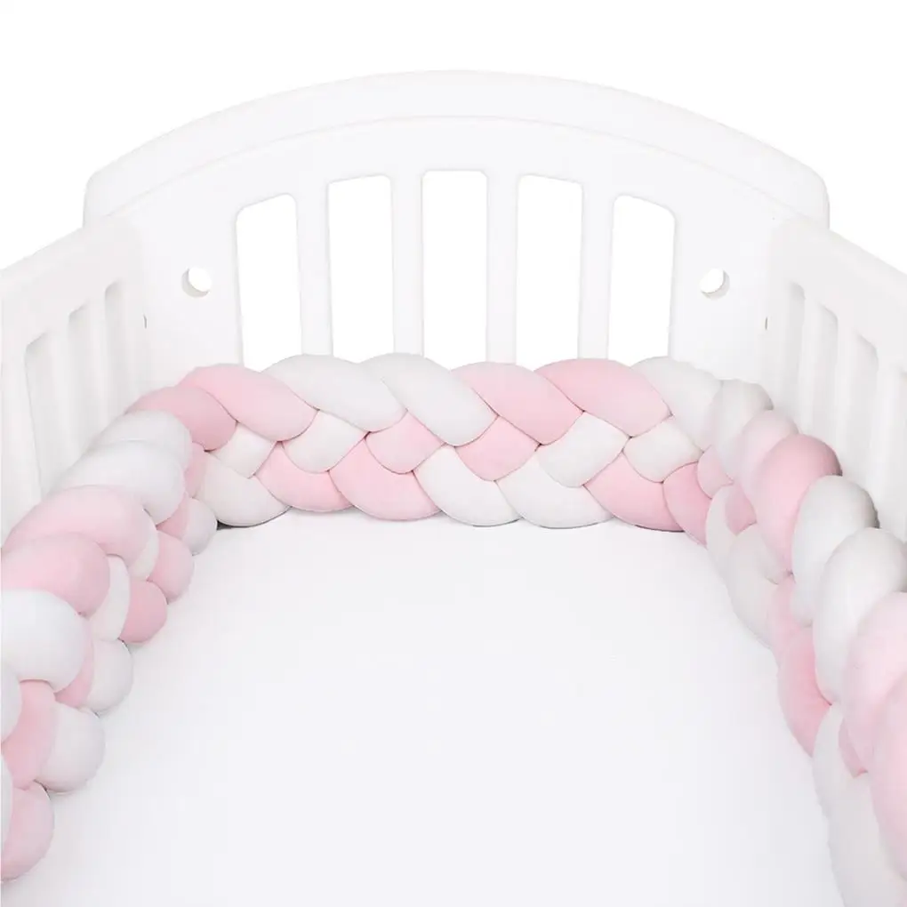 

Baby Bed Bumper Infant Newborn Crib Anti-collision Protector Nursery Bedroom Cradle Pillow Braid Knot Cushion Girls