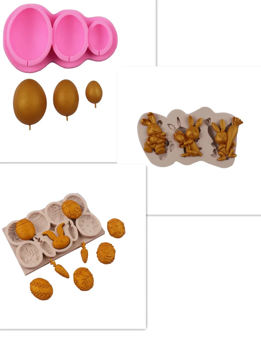 

Easter Bunny Egg Silicone Mold For Fondant Chocolate Epoxy Resin Sugarcraft Mold Pastry Cake Decorating Kitchen Accessories Tool