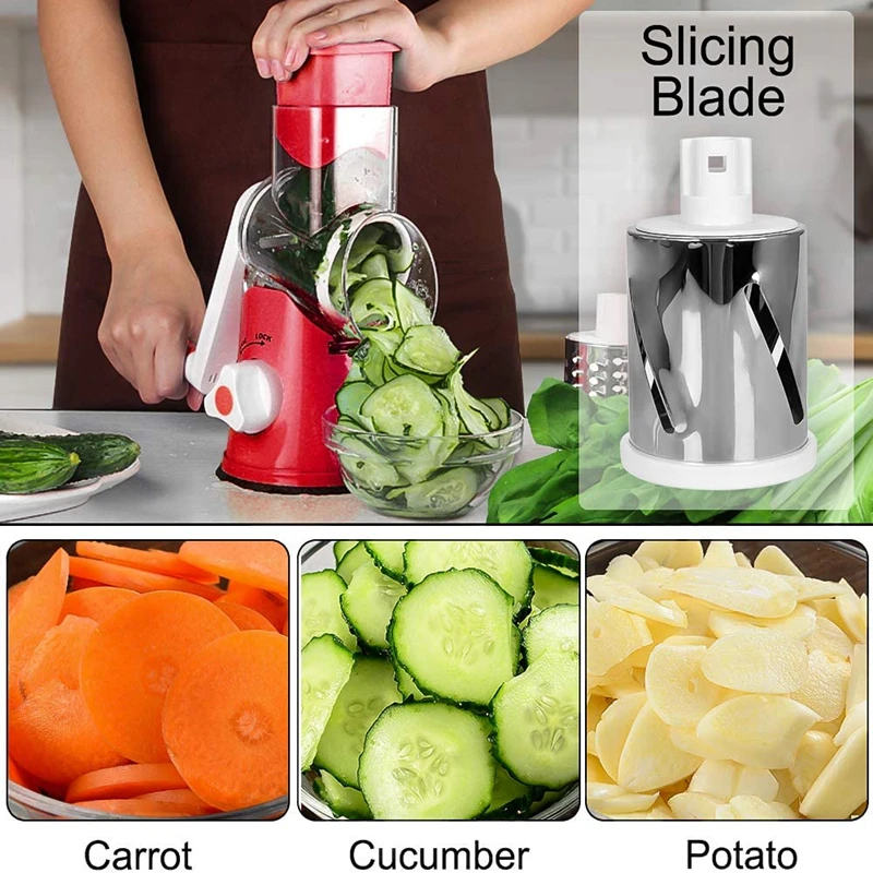 

Multifunctional Vegetable Slicer Manual Rotary Grater Mandoline Slicer Vegetable Potato Fruit Chopper Kitchen Accessories