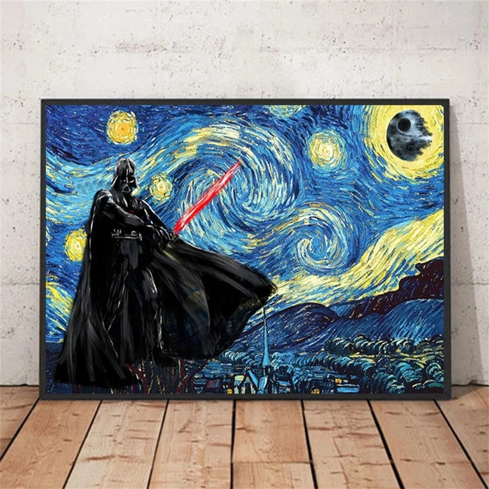 

Картина из страз «Звездные войны», Ван Гог, звездная ночь, джедайский заказ, 5D алмазная вышивка, вышивка крестиком