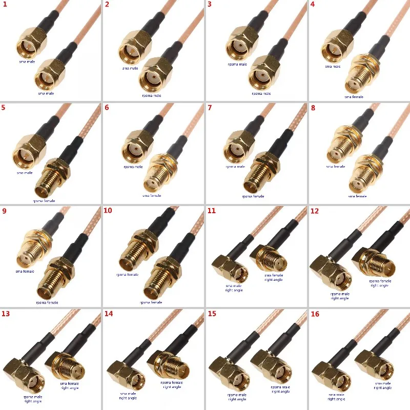

Коаксиальный кабель RG316, коннектор SMA-SMA Male Female, коннектор RPSMA Male Female Right Anlge Crimp для удлинительного кабеля, низкие потери, быстрая доставка