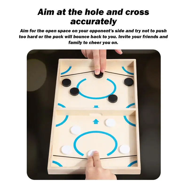 Деревянная хоккейная игра деревянная быстрая шайба игровая игрушка семейная