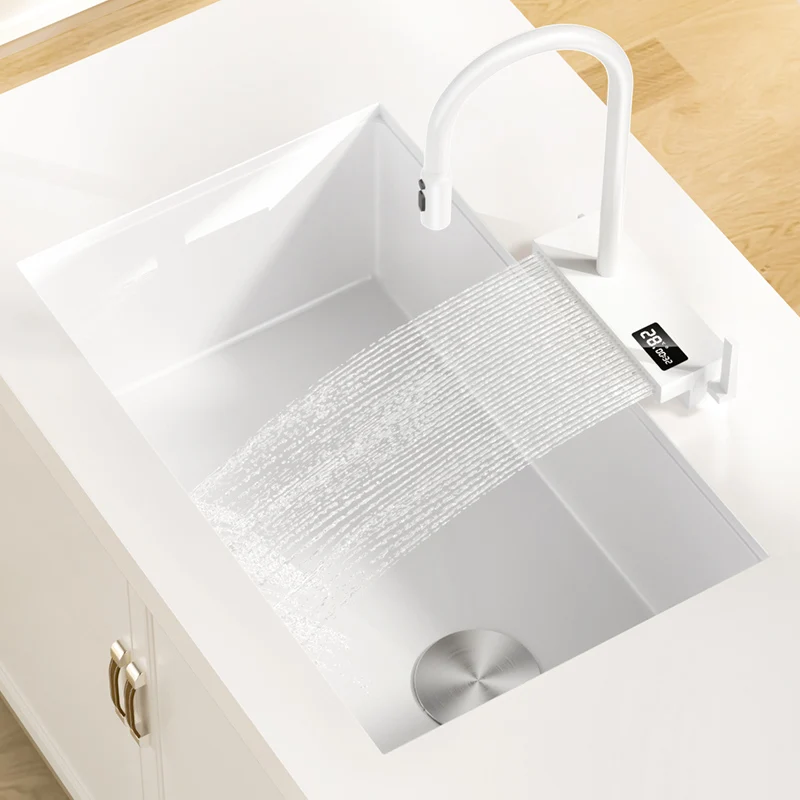 Белая фотография с цифровым дисплеем многофункциональный кран Водопад большая