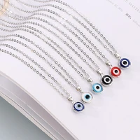 o chain devils eye pendant necklace simple blue eyes clavicle chain necklace for women man daily party wear birthday gifts