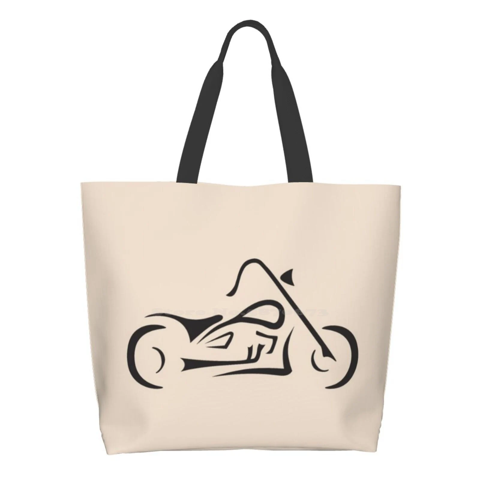 

Motorcycle Line Drawing Bike Printed Casual Tote Large Capacity Handbags Biker Gang Member Biker Motorcycle Gang