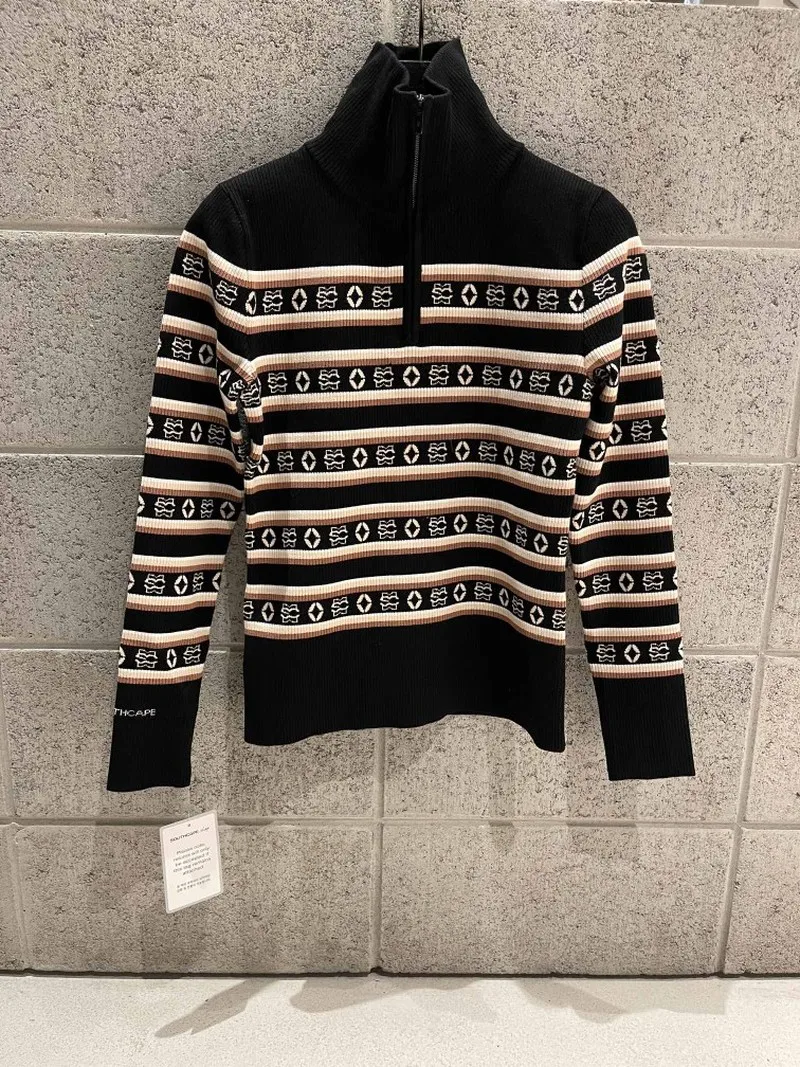 

2022 New Golf Clothing Women's Long Sleeve Top Tennis Sports Knitted Sweater Korea Slim Fit High Neck Sweater