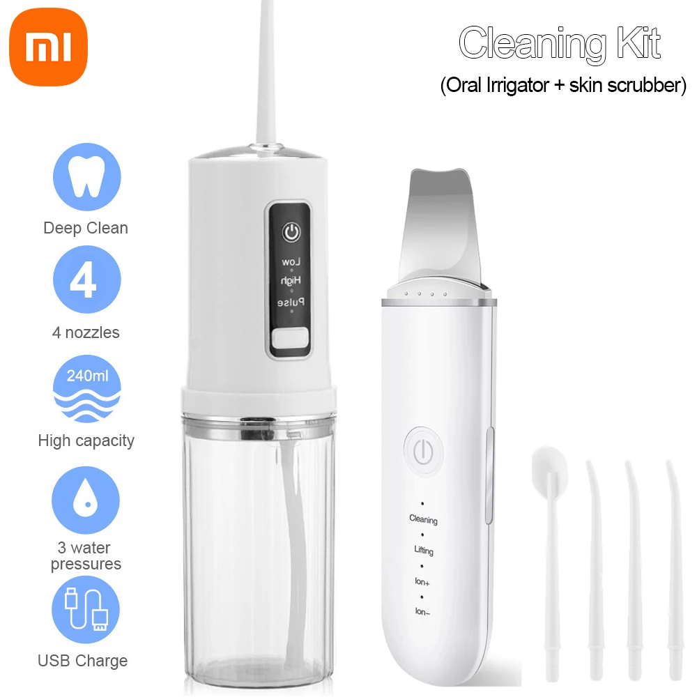 

Портативный ирригатор для полости рта Xiaomi, скребок для удаления черных точек и зубов, лопатка для отбеливания, уход за кожей