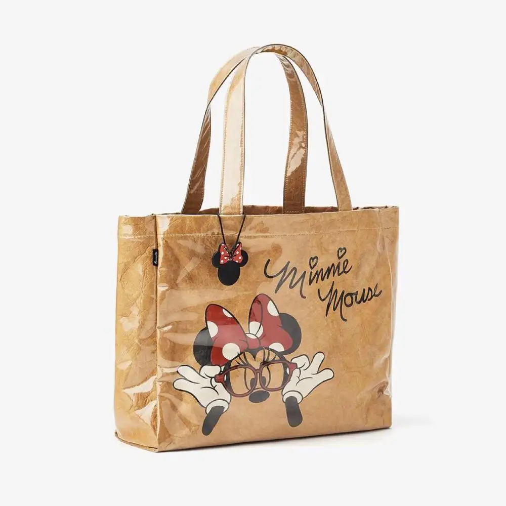 

Disney Mickey mouse Kraft paper lady shoulder bag women handbag High capacity cartoon shopping bag