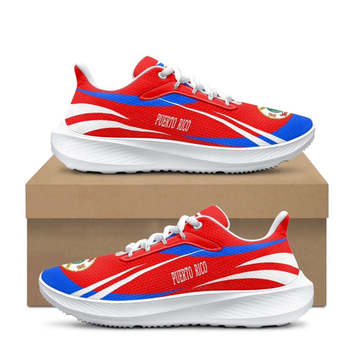 

New Puerto Rico Flag Print Lightweight Breathable Sneakers National Emblem Brand Design Indigenous Art Shoes Non-slip Featwear