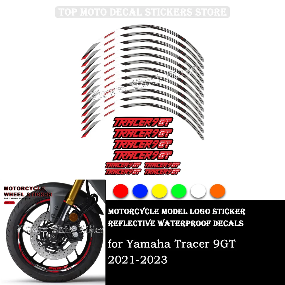 

Motorcycle Wheel Sticker Waterproof Hub Decal Rim Stripe Tape 17 Inches for Yamaha Tracer 9GT Tracer9GT Tracer9 GT 2021-2023