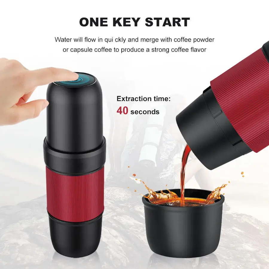 Portable Espresso Maker, Upgrade Version of Minipresso, Mini Travel Coffee Machine, Perfect for Camping, Travel and Office enlarge