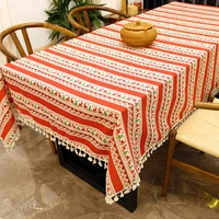 merry christmas tablecloth with tassel lattice tablecloth fabric home rectangular wedding xmas decor table cover tea table cloth