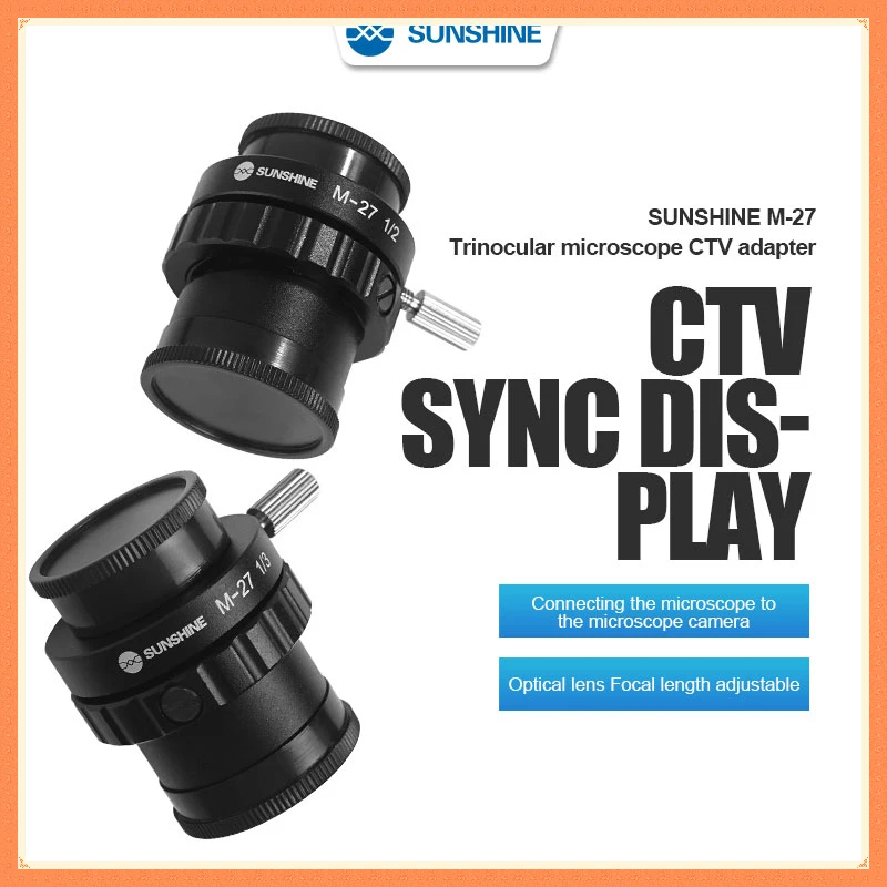 

SUNSHINE M-27 SZM CTV 1/2 1/3 Adapter 0.3X 0.5X C mount Lens Adapter For Trinocular Stereo Microscope HDMI VGA USB Video Camera