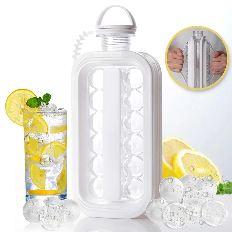 

2 In 1 Portable Silicone Ice Ball Maker Kettle Creative Ice Cube Mold Kitchen Bar Gadgets Ice Hockey Lattice Making tool Kettle