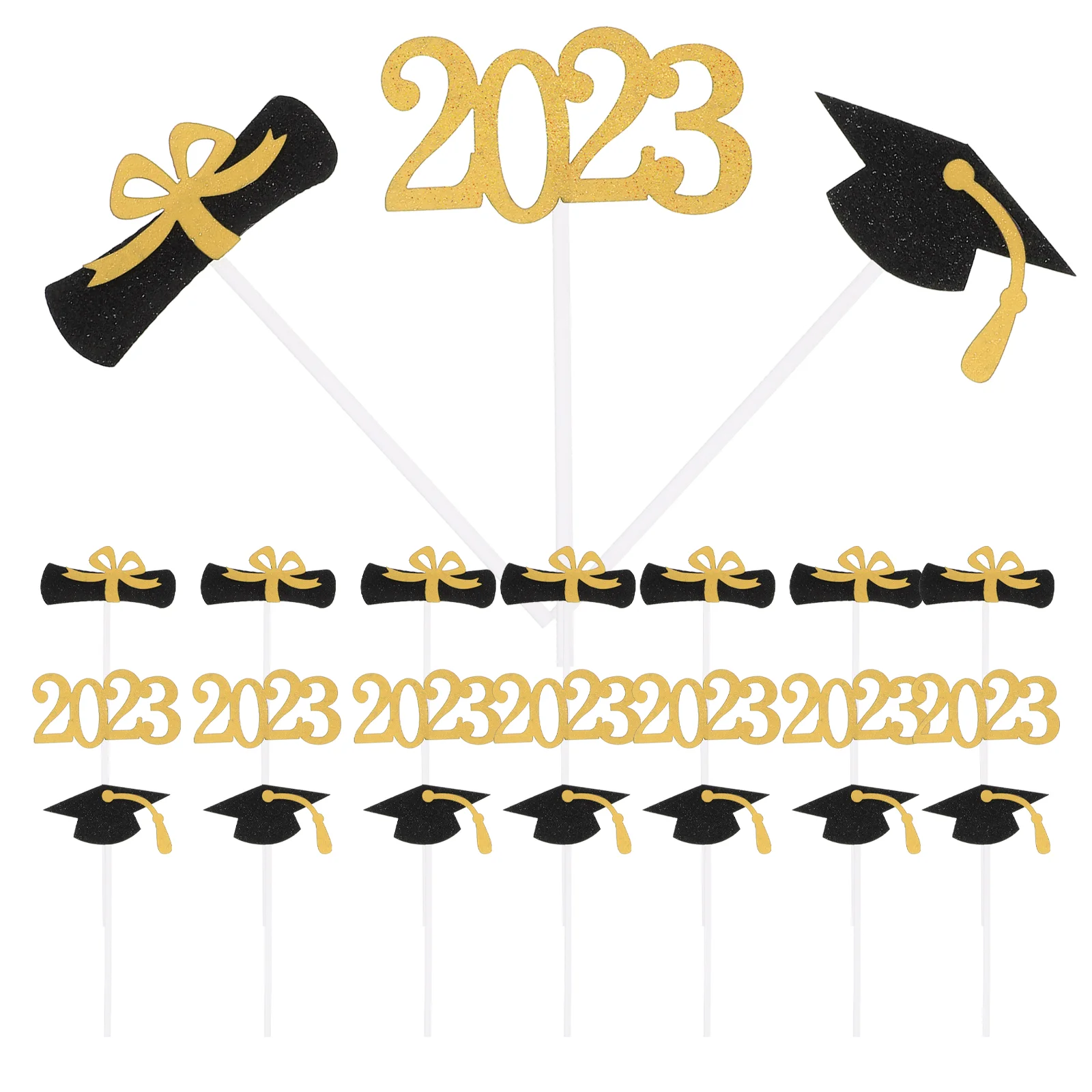 

Graduation Cupcake Toppers Cake Decoration Stick Picks Appetizer Topper Sticks Muffin Miniclass Cap Pick Cocktail Decor Decors