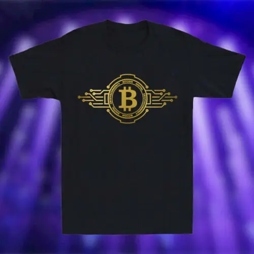 

Hot Bitcoin T-Shirt Crypto Currency Traders Gold Coin Logo