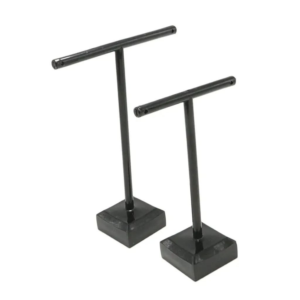 Portable Plastic Two-piece T-shape Earrings Black Display Stand Jewelry Counter Storage Props Photography Tools For Storage