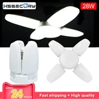 E27 светодиодная лампа с вентилятором, лампа с таймером и лопастями, 28 Вт, складсветодиодный Светодиодная лампа для дома, потолочный светильник, энергосберегающий маленький светильник для гаража, светильник