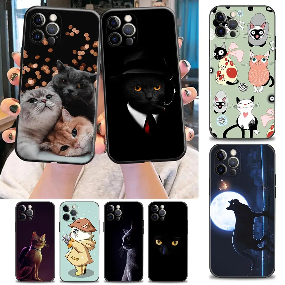 

Cute Cartoon Cat Phone Case for iPhone 11 12 13 Pro Max 7 8 SE XR XS Max 5 5s 6 6s Plus case Cover