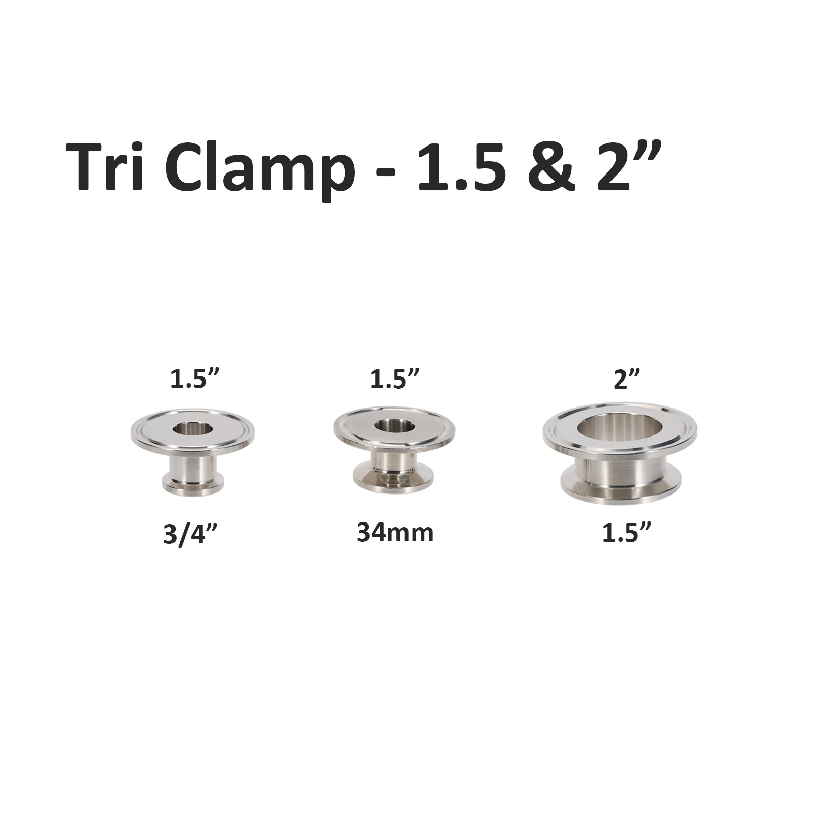 Фото Редукционная заглушка Tri-Clamp из нержавеющей стали 304, концентрический редуктор Tri-Clover, запчасти для конических ферментеров, оборудование для пивоварения №4