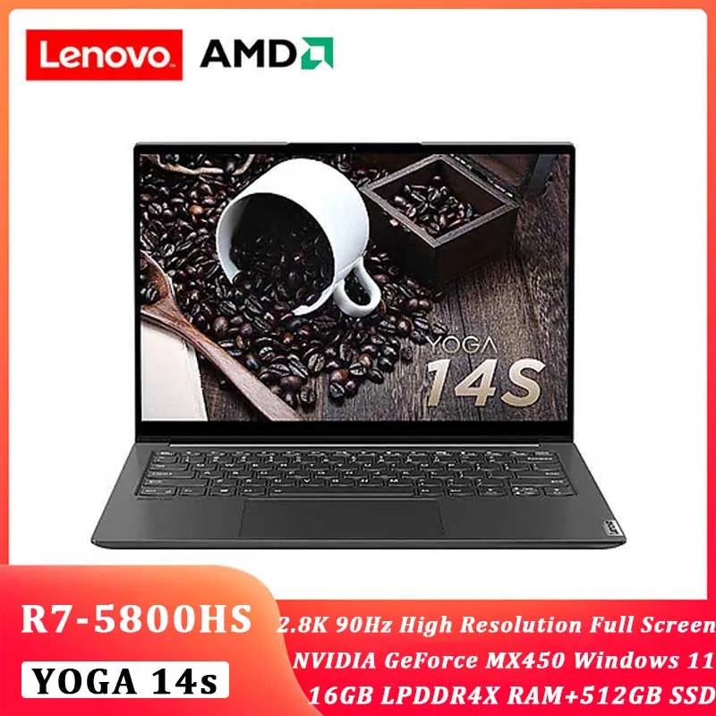 

Lenovo YOGA 14s New laptop AMD R7-5800HS 16GB RAM 512GB SSD Backlit keyboard 90Hz High Refresh Rate Screen Ultraslim Notebook