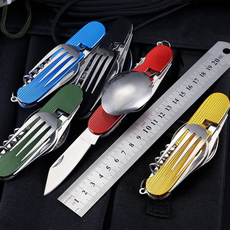 

6 In 1 Multitool Folding Knife Portable Pocket Swiss Knife Outdoor Survival Camping Utility Knife EDC Hand Tools Box Cutter