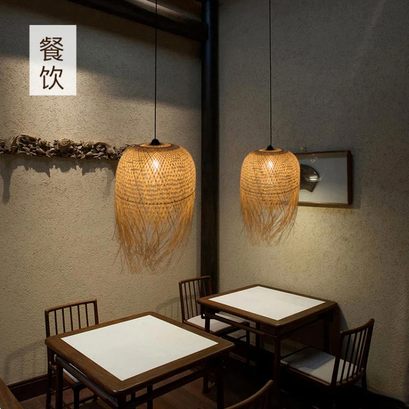 Southeast Asia Bamboo Chandelier Lights Japanese Zen Pendant Lamp Led Hanging Home Decor Luminaire Suspendu Fixture |