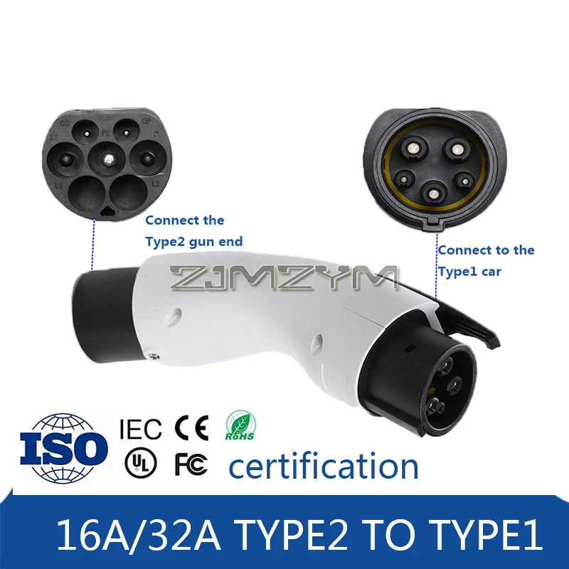 Переходник IEC 62196 к SAE J772 16 А 32 зарядный адаптер для EV совместимый с разъемом