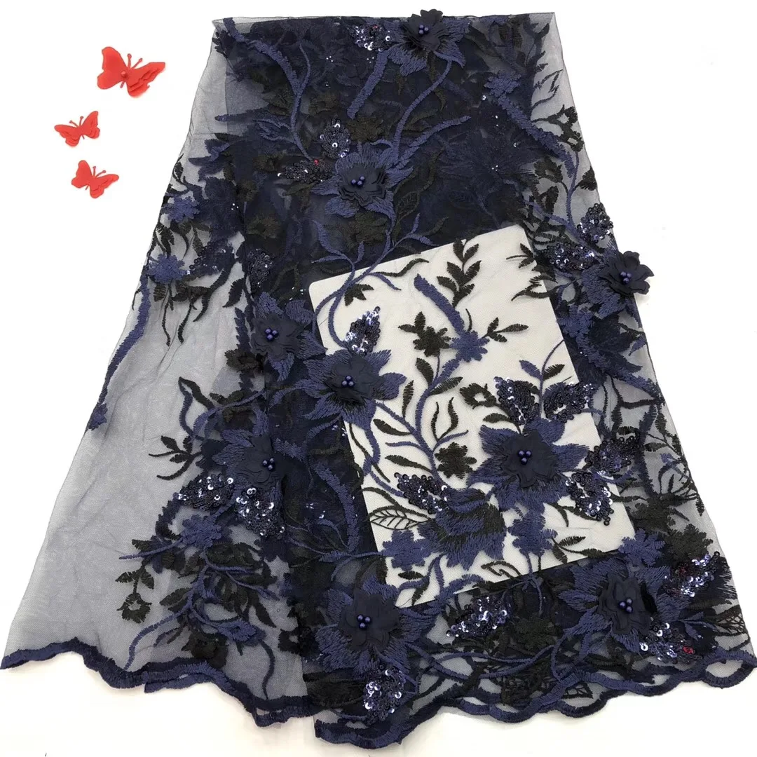 

Lastest design 2021 High quality nigerian french lace african lace fabric for party dress Free shipping with stones RF40