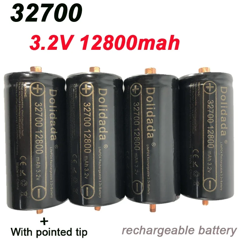 

100%Original 32700 12800mAh 3.2V lifepo4 Rechargeable Battery Professional Lithium Iron Phosphate Power Battery with Pointed Tip