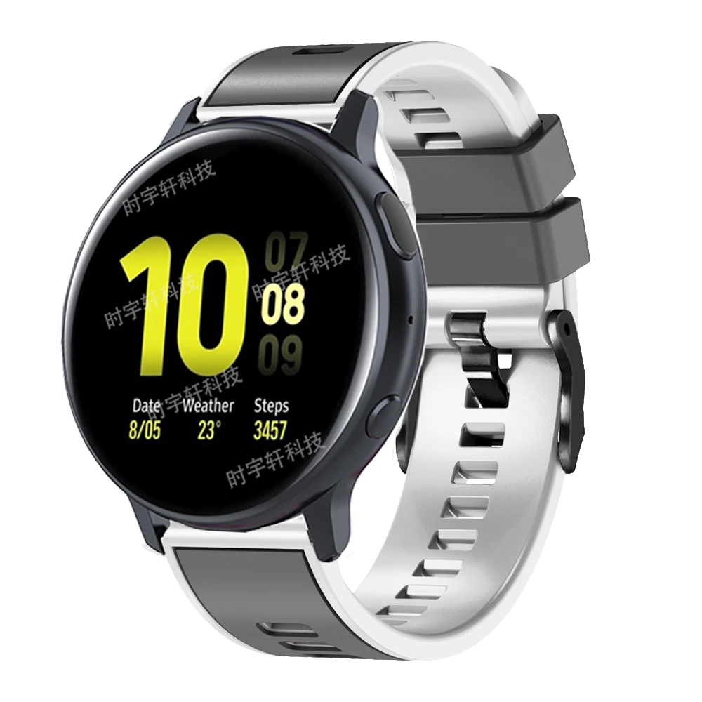 Силиконовый ремешок 20 мм для Samsung Galaxy Watch Active 2 40 44 ремешок-браслет 42 мм/Watch 3 41 мм/Gear