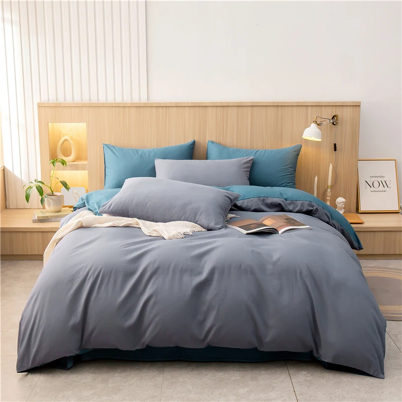 

Soft Duvet Cover Soft 100% Long-staple Cotton Bedding Set With 2 Pillowcases, Breathable With Zipper Closure & Corner Ties