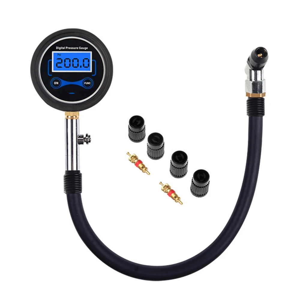 

ЖК-дисплей Автомобильный манометр для накачивания шин на батарейках Тестер Подсветка