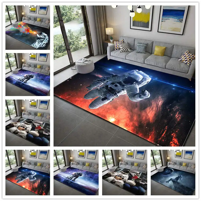New Style Astronaut Area Rugs Non-Slip Floor Mat Doormats Home Runner Rug Outer Space Galaxy Carpet for Bedroom Mat home decor