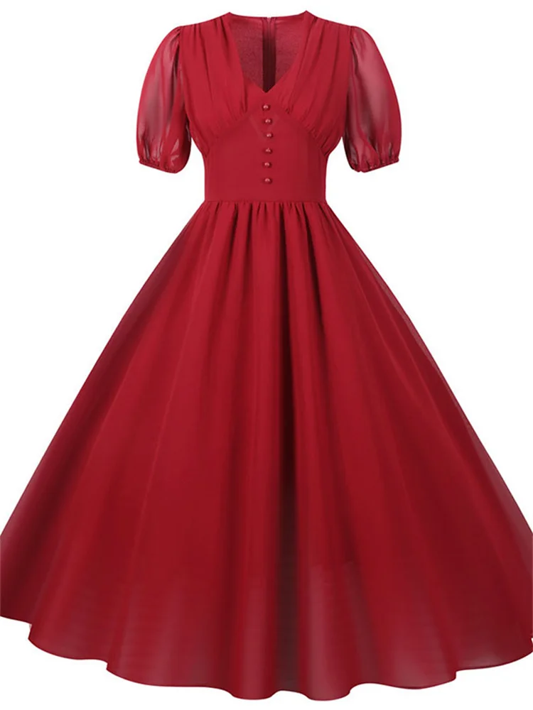 

Женское шифоновое платье с V-образным вырезом, с коротким рукавом