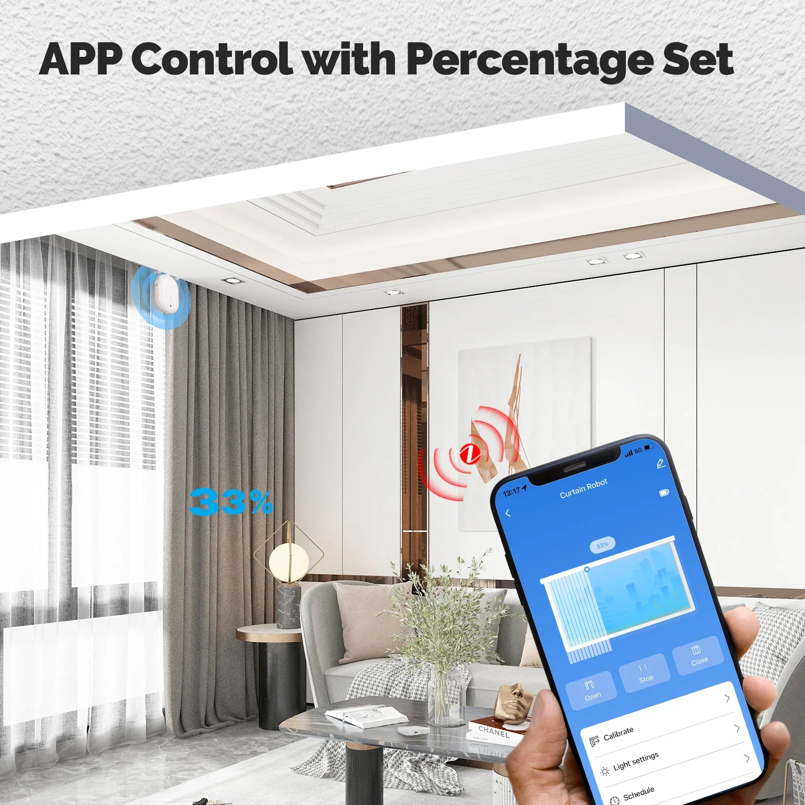Фото MOES Tuya ZigBee умный электрический занавес робот синхронизация автоматическое открывание доводчик датчик света приложение дистанционное управление поддержка Alexa GoogleHome №5