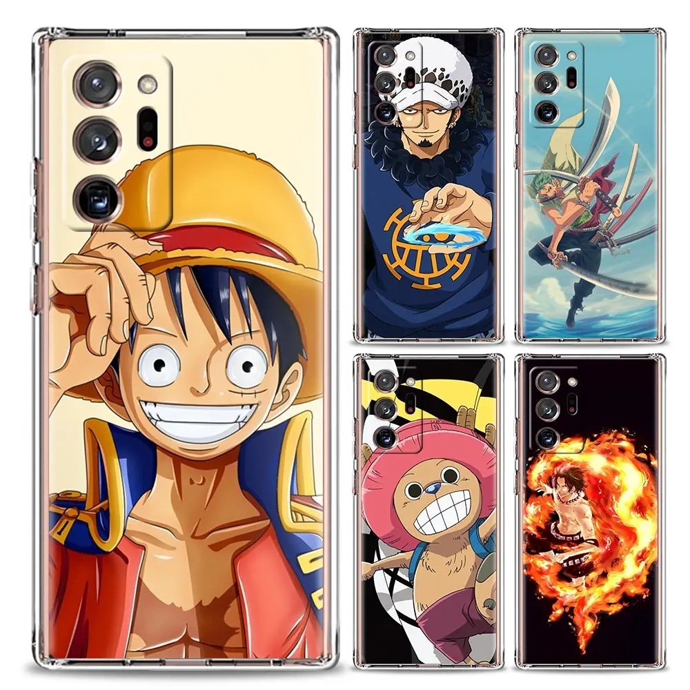 hot anime one piece transparent case for samsung galaxy note 20 ultra 9 8 10 plus lite m31 m51 m30s m11 m21 soft tpu phone cover free global shipping