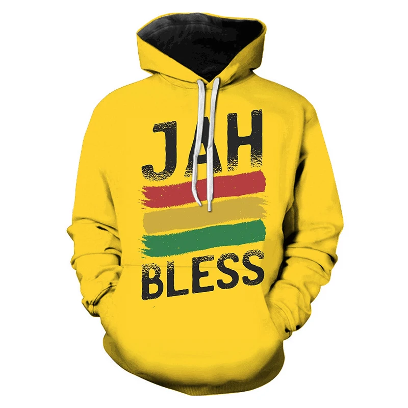 

2023 Jah Bless Men Women Fashion Casual 3D Hoodies Cool Oversized T Shirt Reggae Music Bob Marley Sweatshirt Hoodies