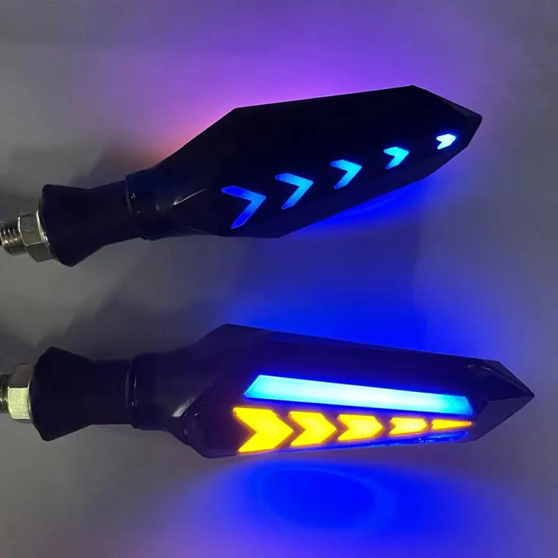 Сигнал поворота с потоковой водой для мотоцикла двухсторонняя лампа 12 В задние