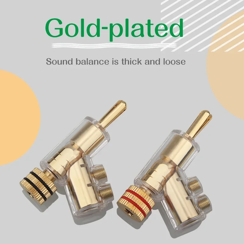 4 шт. позолоченный штекер типа банан родий Hi-Fi аудио адаптер акустический кабель